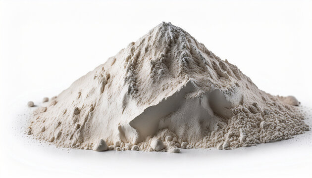 Isolated Pile Of Fine Kaolin Clay Powder Without Background