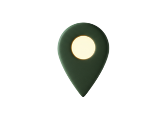 Isolated Green Pin, Marker or Pointer for Map, Web, Location and Navigation Services