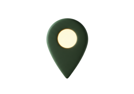 Isolated Green Pin, Marker or Pointer for Map, Web, Location and Navigation Services