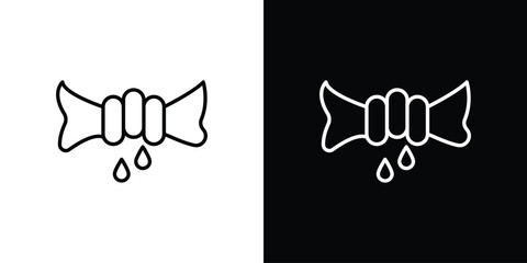 Squeeze icon in black and white linear versions