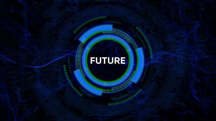Futuristic Future Interface with Concentric Circles and Data Ripples technology digital