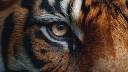Create a high-quality, viral, realistic-type, and detailed image from the front angle of the tiger's eye from a close-up front angle, the image is in realistic style with high-quality details

