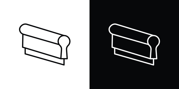 Print screen icon in black and white linear versions