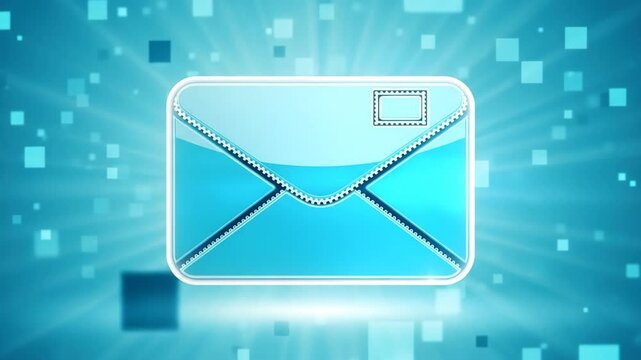 Elegant Blue Envelope Icon Representing Digital Communication With Bright Abstract Background Suitable For Modern Web And App Design