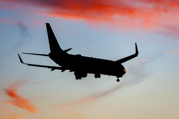 Sunset Landing: A Serene Flight Against a Vibrant Sky