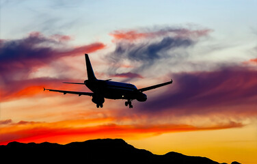 Sunset Landing: A Serene Flight Against a Vibrant Sky