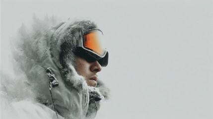 Winter sports enthusiast prepares for snow-covered adventure in chilly weather