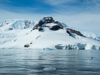 Antarctica mountains with snow