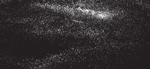 Snow, stars, fairy twinkling lights, rain drops on black background. Abstract vector noise. Small particles of debris and dust. Distressed uneven grunge texture overlay.
