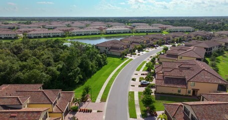 Aerial view of Florida suburban condos, demonstrating housing growth and residential architecture in U.S. communities.