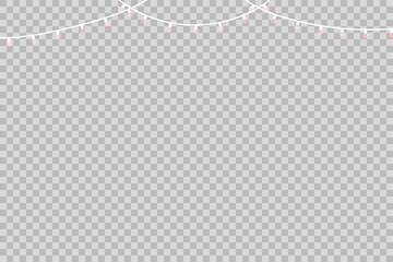 Decorative hanging garland with golden stars isolated