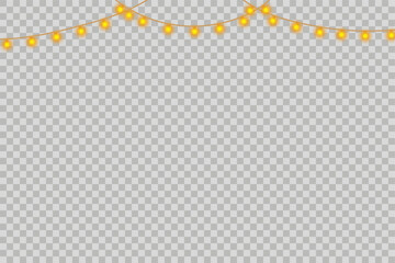 Festive yellow star confetti border isolated on transparent background
