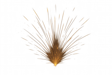 Golden welding sparks bursting upwards, bright light effect, hot melting metal, abstract fire explosion