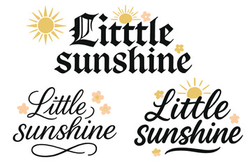 Obraz premium Calligraphy Sunshine Variations. Little sunshine. Create a calligraphy lettering illustration of the phrase:
