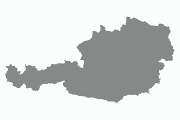 Vector graphic artwork suitable for print and web containing flat detailed map of AUSTRIA