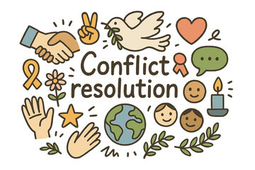 Conflict Resolution Doodle. Conflict resolution. Hand-drawn doodle illustration of Conflict resolution.