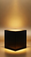 Modern Minimalist Black Cube Lamp.