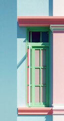 Obraz premium Colorful building with window and sharp shadow