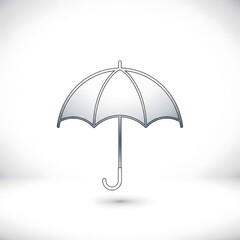 Simple Umbrella Icon, Minimalist Design, Weather Protection Symbol.