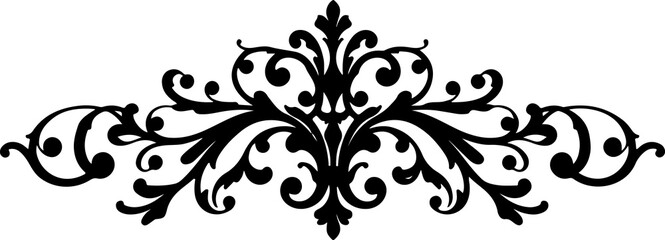 Obraz premium Elegant Floral Ornament, Flower mandala Stencil doodles sketch art illustration, Outline, Oriental, Decorative pattern seamless silhouette design white background