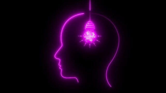 Brain and human head icon emblem, sign, human body part, and human brain. Futuristic glowing polygonal diagram of the human brain in the form of connected lines.