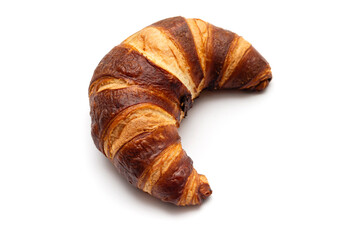 Classic French croissant isolated on a white background