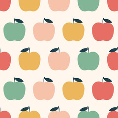 Seamless Pastel Apple Pattern