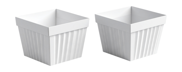Two white downspout elbows isolated on transparent background