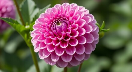 Close-up Pink Dahlia Flower in Garden.