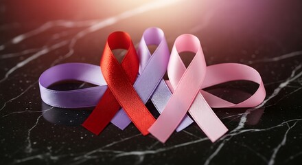 Awareness Ribbons Representing Various Cancers.