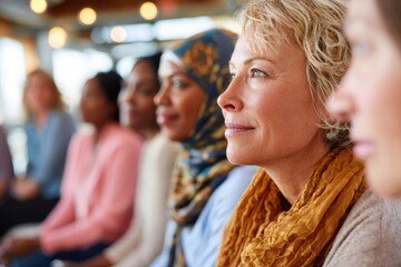 Diverse women engaged in meaningful discussion