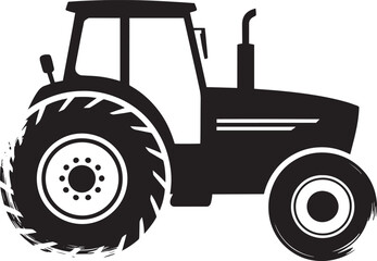 Tractor silhouette, farm vehicle, agriculture machinery, rural transport icon