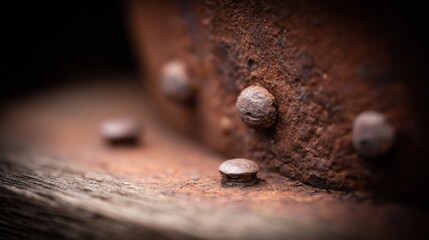 Close Up of Rusty Metal Structure with Bolts and Rivets