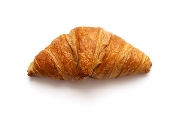 Traditional butter croissant isolated on white background
