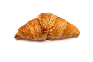 Traditional butter croissant isolated on a white background