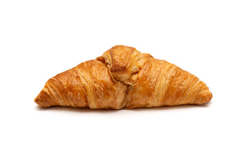 Traditional butter croissant isolated on a white background