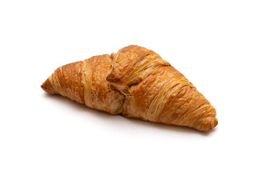 Traditional butter croissant isolated on a white background