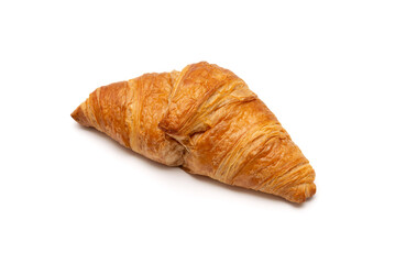 Traditional butter croissant isolated on a white background