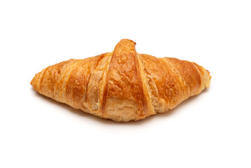 Traditional butter croissant isolated on a white background