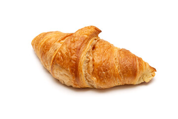Traditional butter croissant isolated on white background
