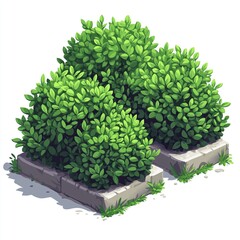 Pixel Tree Bush Shrub Plant Isolated Retro 8bit 16bit Pixelated Nature Video Game Asset