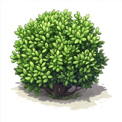 Pixel Tree Bush Shrub Plant Isolated Retro 8bit 16bit Pixelated Nature Video Game Asset