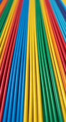 Colorful Rainbow Colored Rods Close Up.