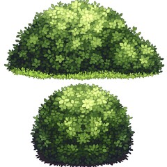Pixel Tree Bush Shrub Plant Isolated Retro 8bit 16bit Pixelated Nature Video Game Asset