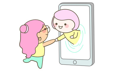 Flat Vector Illustration of a Video Conference or Virtual Meeting