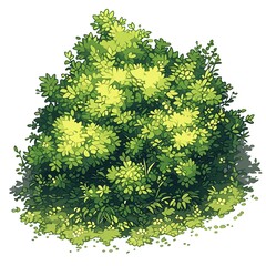 Pixel Tree Bush Shrub Plant Isolated Retro 8bit 16bit Pixelated Nature Video Game Asset