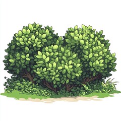 Pixelated Tree and Landscape, Pixel Art Plants and Flowers Video Game Asset, 8bit 16bit Retro Gaming Nature