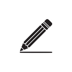 Vector art of a simple black pencil drawing a line, ideal for illustrating writing, drawing, or education, with a clean and minimalist aesthetic suitable for various design projects