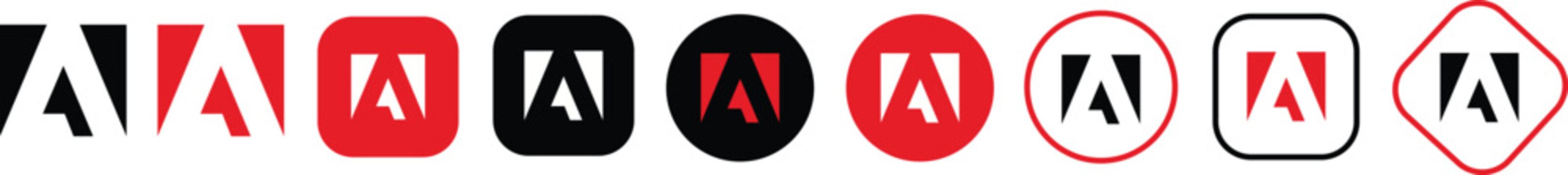 Adobe Icon Modern Design on Transparent Background, Official Editorial Vector Logo
