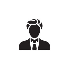 Vector art of simple icon of a businessman, depicting professionalism, leadership, and corporate identity, suitable for use in business presentations and website designs